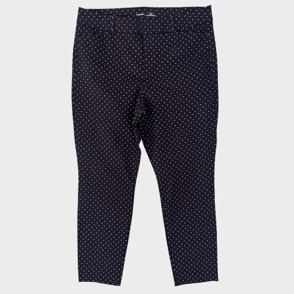 Old Navy Pixie 14 High Rise Secret Slim Pockets Black White Dotted Pants